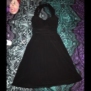 Black halter dress